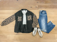 My Own Rules Leopard Sleeve Shacket