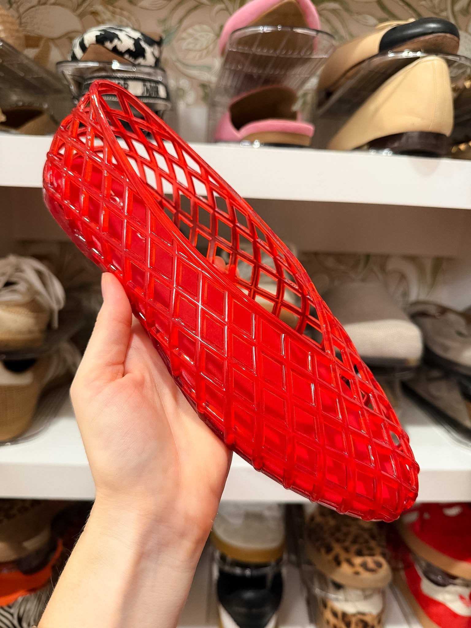 Ashley Jelly Flats in Red