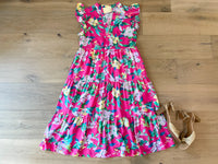 Making Your Own Luck Floral Midi Dress in Pink