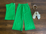 Call My Jet Textured Pants in Green