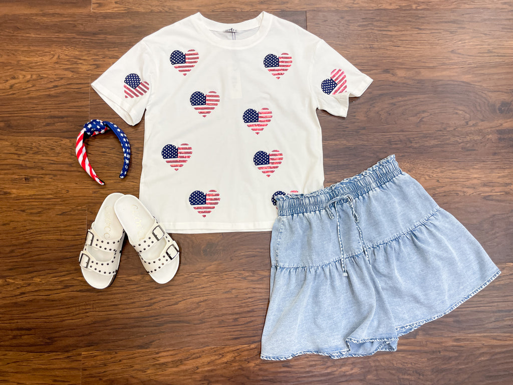 USA Love Tee in White