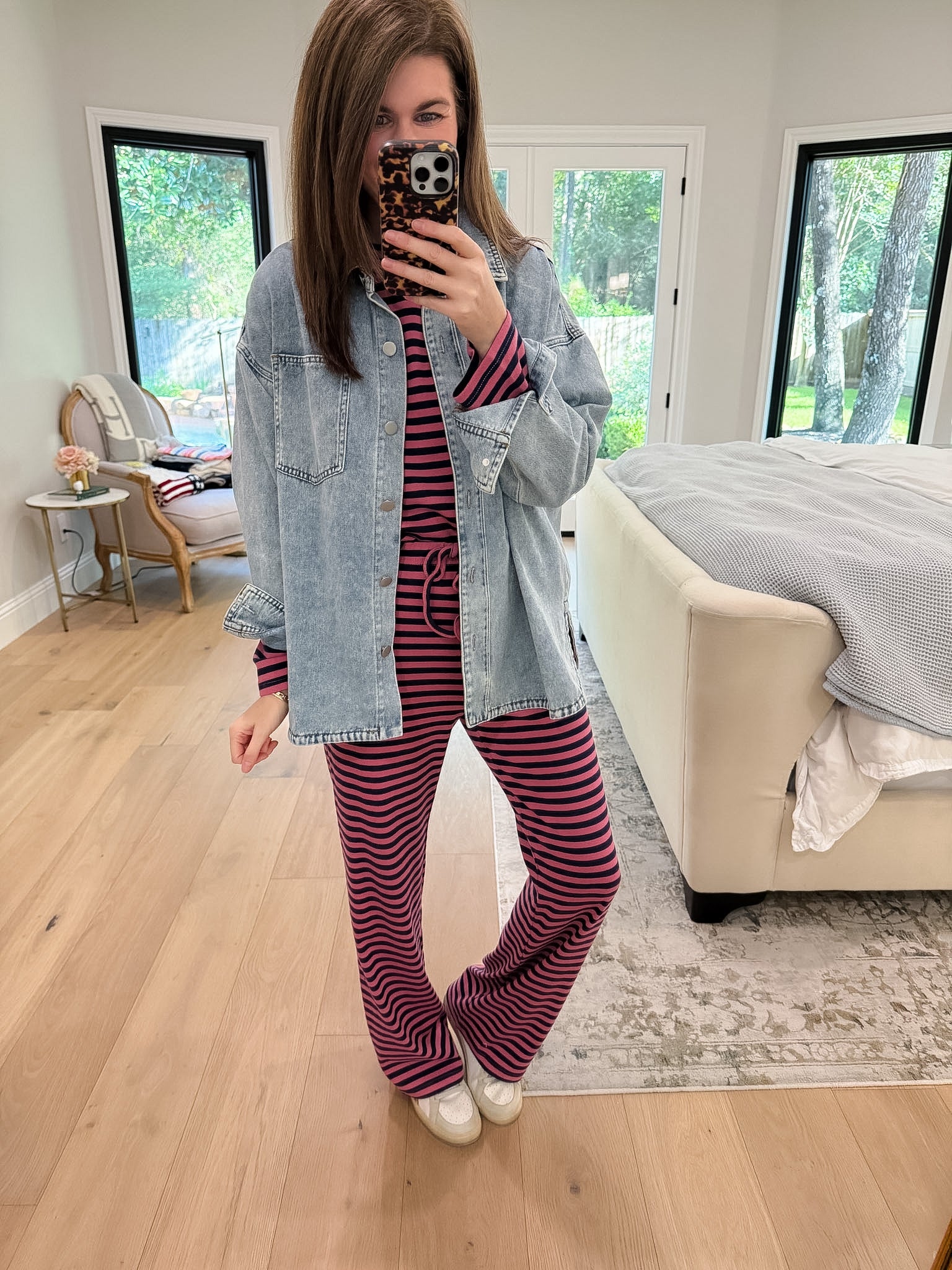 No Rush Needed Set in Navy/Pink
