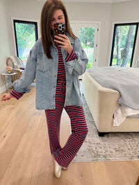 No Rush Needed Set in Navy/Pink