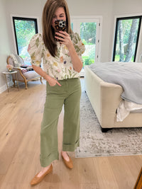 Petal and Fern Top in Cream