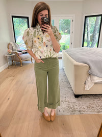 Petal and Fern Top in Cream