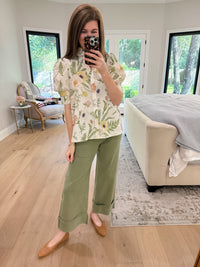 Petal and Fern Top in Cream