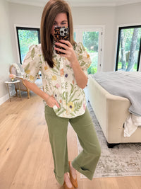 Petal and Fern Top in Cream