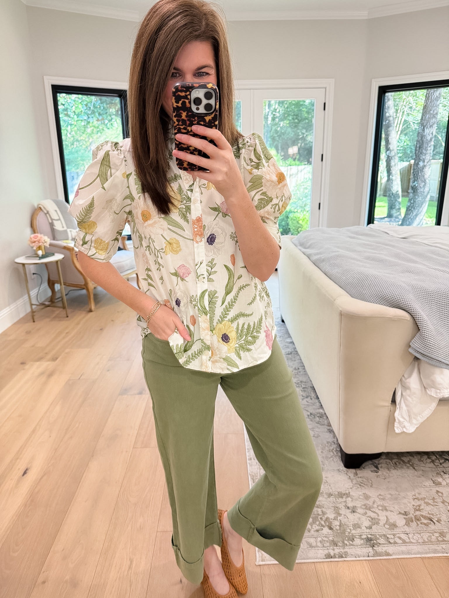 Petal and Fern Top in Cream