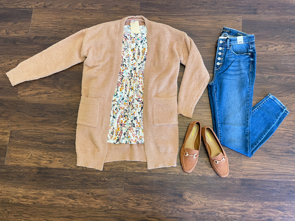 Time to Smile Cardigan in Camel