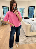 Easy Joy Short Sleeve Sweater in Pink