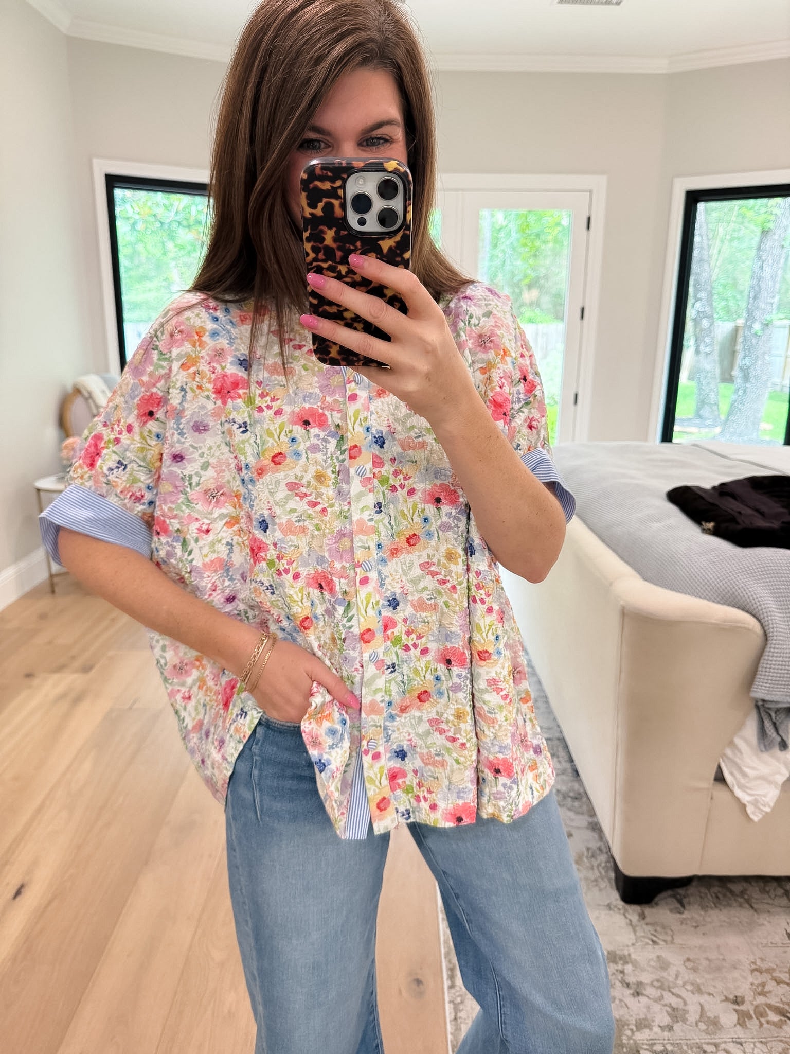 Floral Reverie Jacquard Button Down