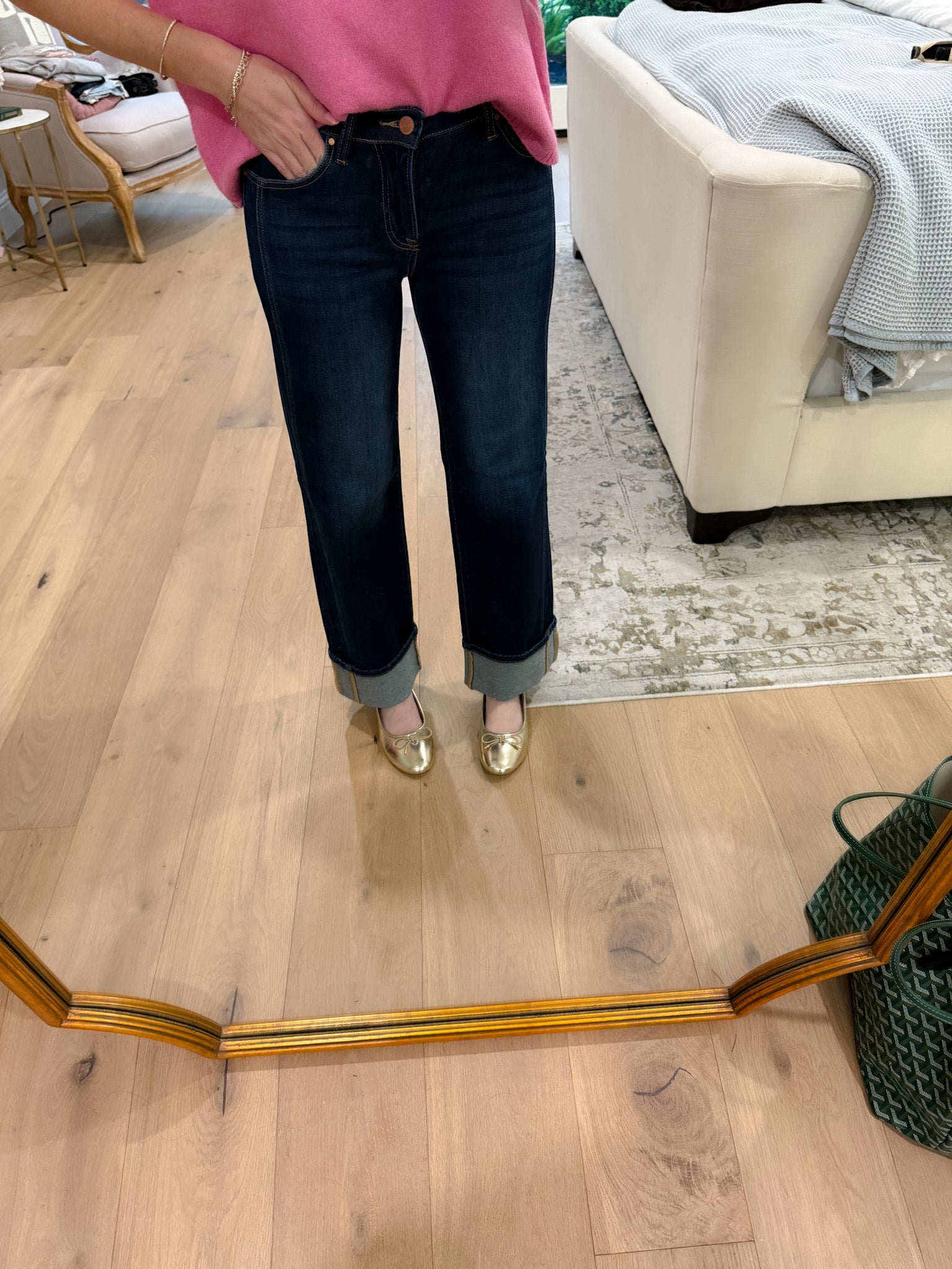 Risen Rowan Mid Rise Cuffed Jeans