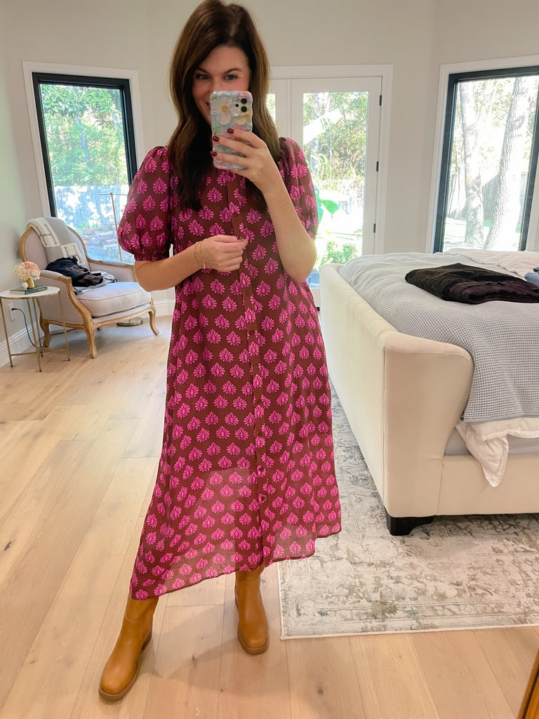 Cue the Blooms Floral Midi Dress