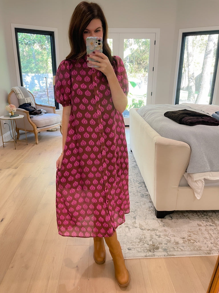 Cue the Blooms Floral Midi Dress