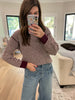 Cozy Lineup Sweater in Burgundy