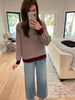 Cozy Lineup Sweater in Burgundy