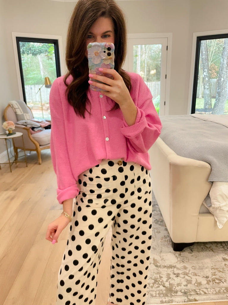 Layer It On Cardigan in Pink