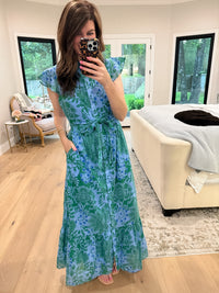 Sugarips Riah Button Down Maxi Dress in Tressa Floral