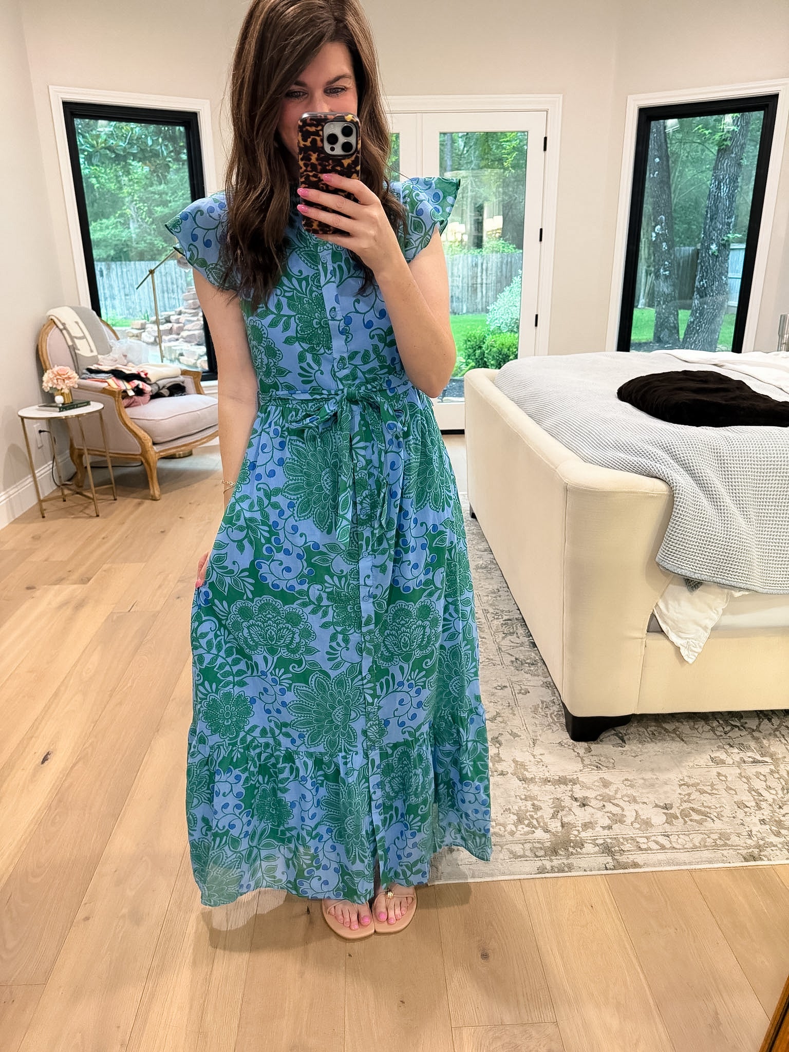 Sugarips Riah Button Down Maxi Dress in Tressa Floral