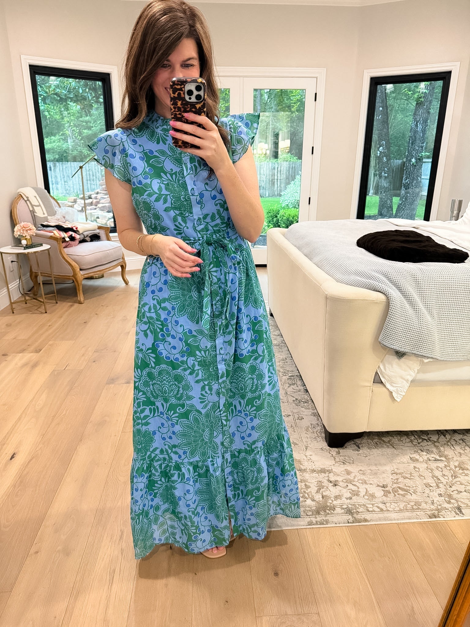 Sugarips Riah Button Down Maxi Dress in Tressa Floral