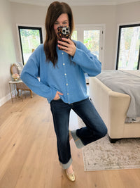 Layer It On Cardigan in Blue