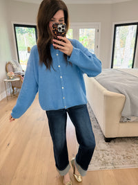 Layer It On Cardigan in Blue