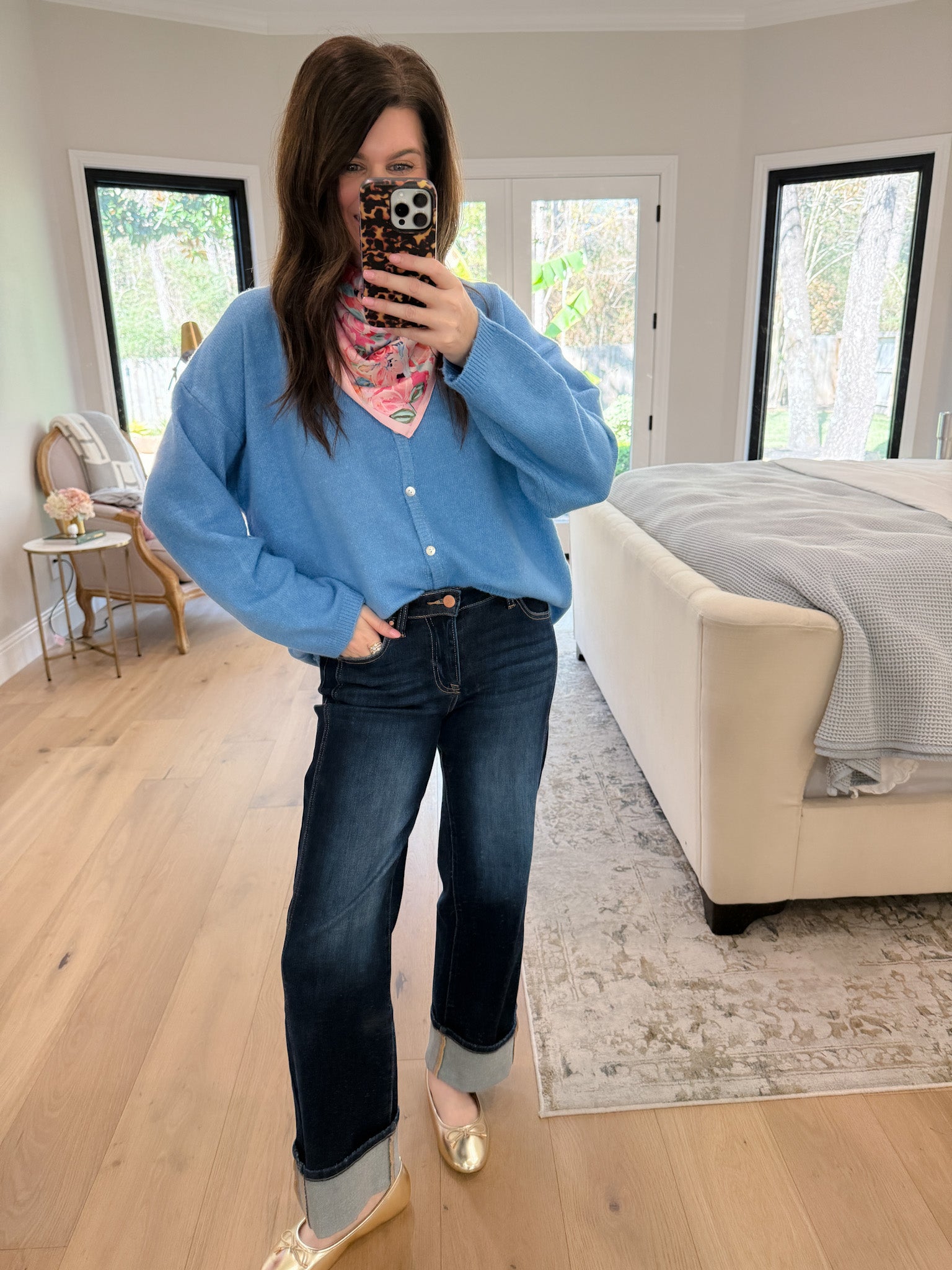 Layer It On Cardigan in Blue