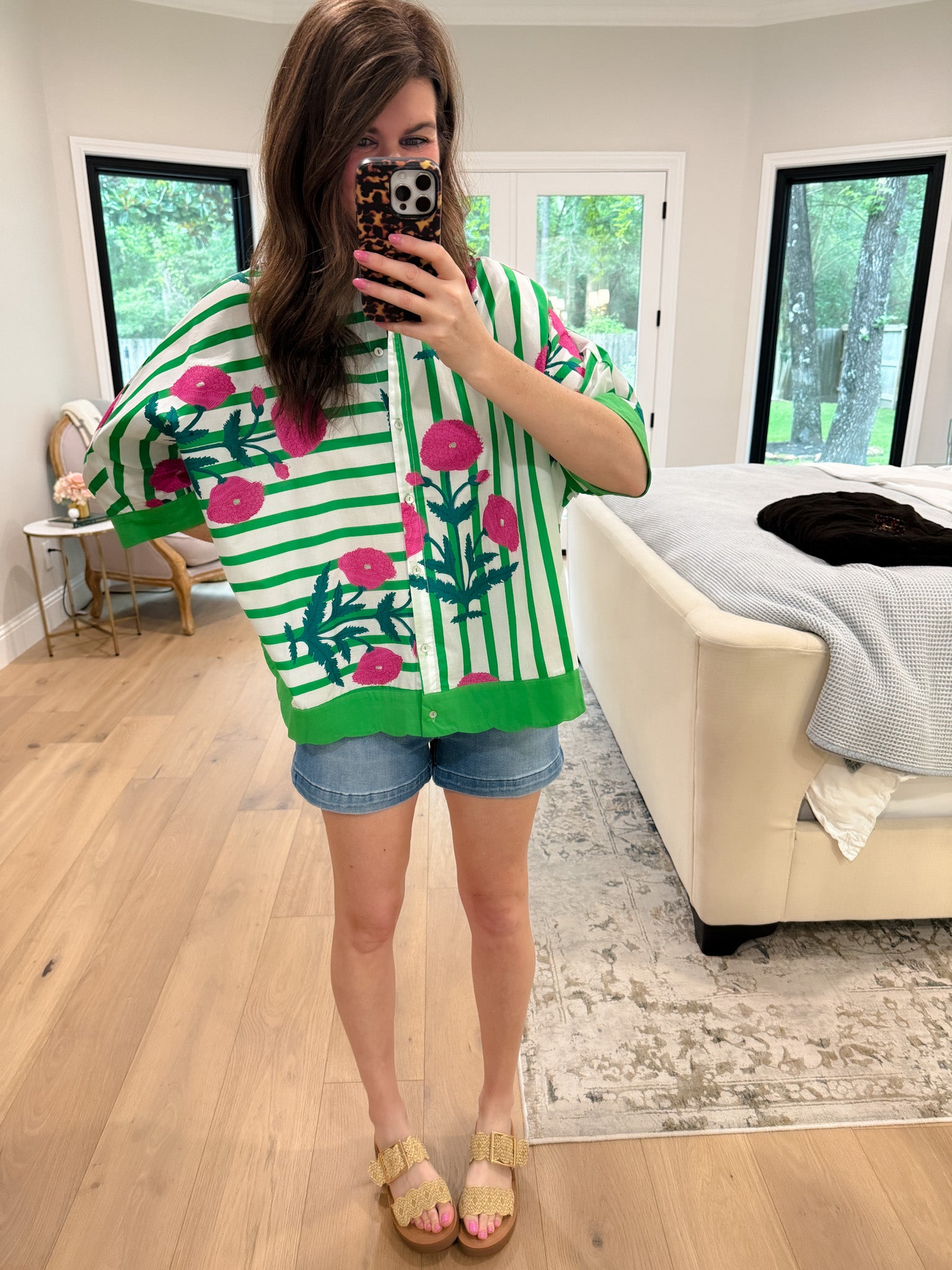 Flower Market Stripe Button Down