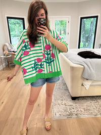 Flower Market Stripe Button Down