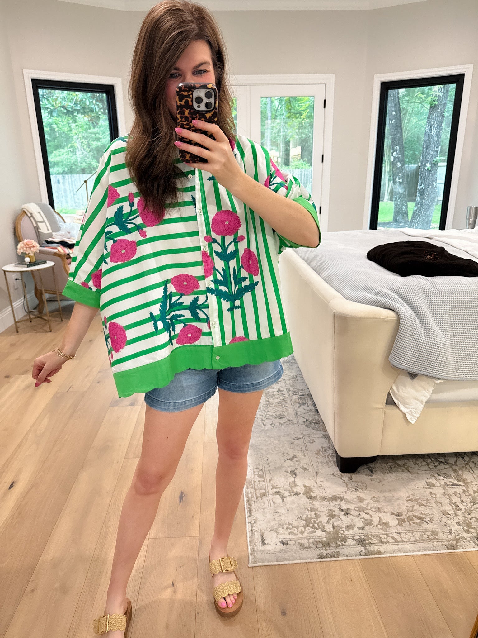 Flower Market Stripe Button Down