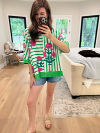 Flower Market Stripe Button Down