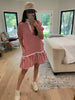 Shoreline Stripe Dress in Red