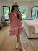 Shoreline Stripe Dress in Red