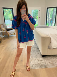 Living for the Moment Top in Blue