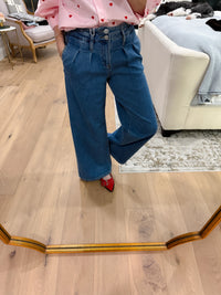Risen Sutton Slouchy Wide Leg Pleated Jeans