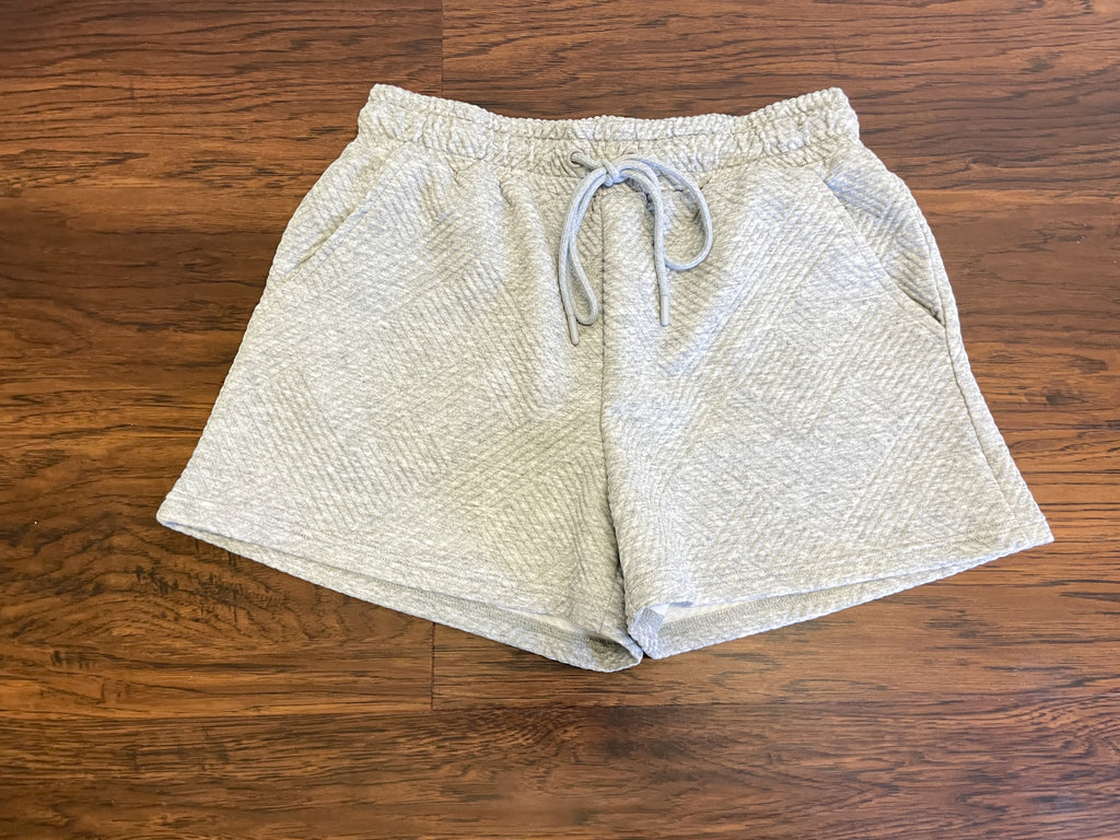 Call My Jet Textured Shorts in Heather Gray