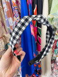 Black and White Gingham Headband