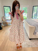 Seaside Stroll Maxi Dress in Red/Blue