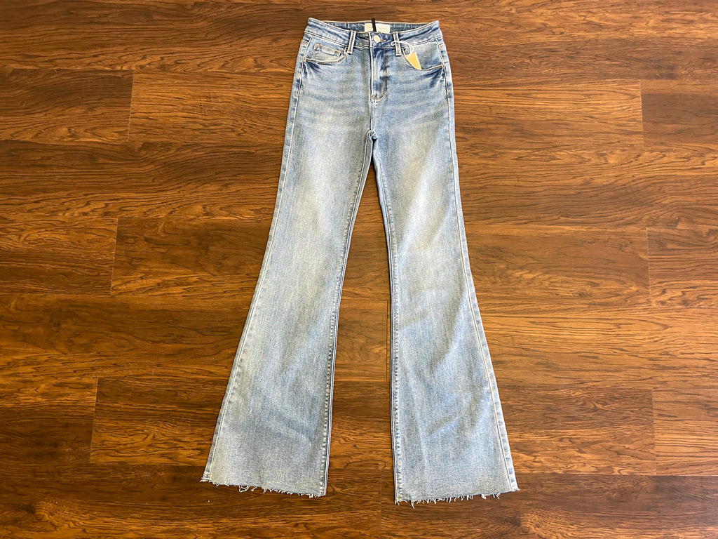 Risen Raw Hem Bootcut Jeans