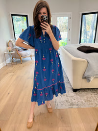 Daydream Delight Midi Dress in Blue