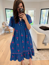 Daydream Delight Midi Dress in Blue