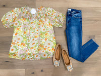SALE! Embrace the Season Top in Green Mix *Final Sale*