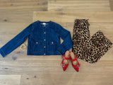 Chic in the City Gold Button Denim Jacket