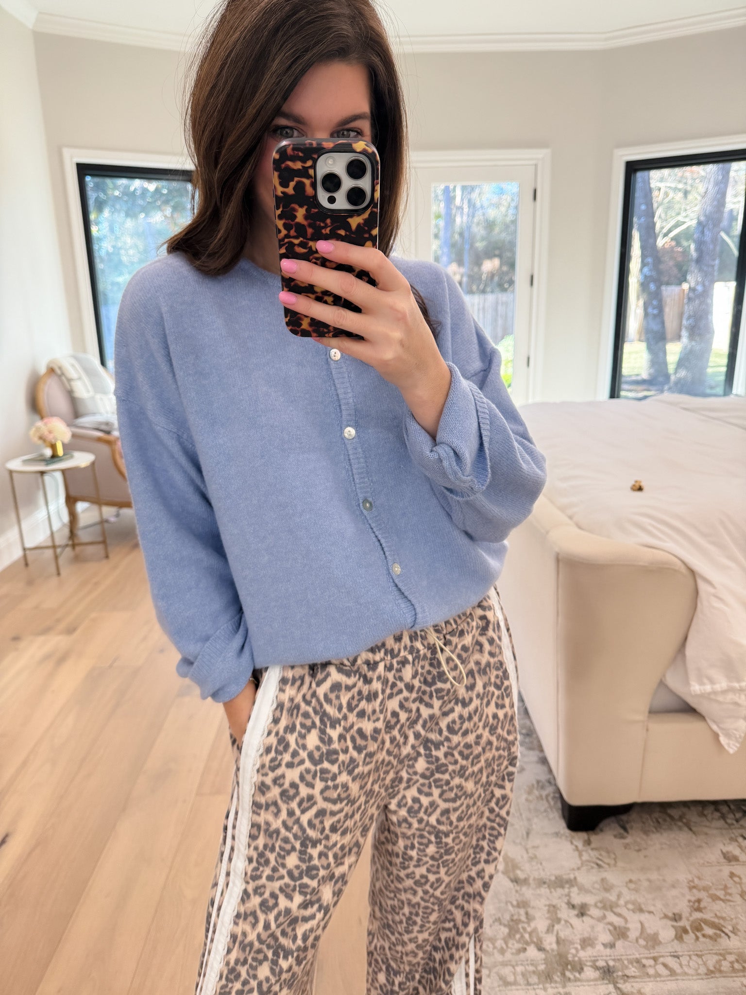 Layer It On Cardigan in Sky