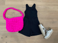 Mono B Keep Up Romper in Black