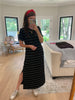 Between the Lines Maxi Dress in Black/White