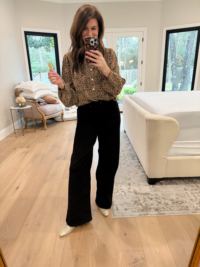 Chandler Palazzo Wide Leg Black Jeans