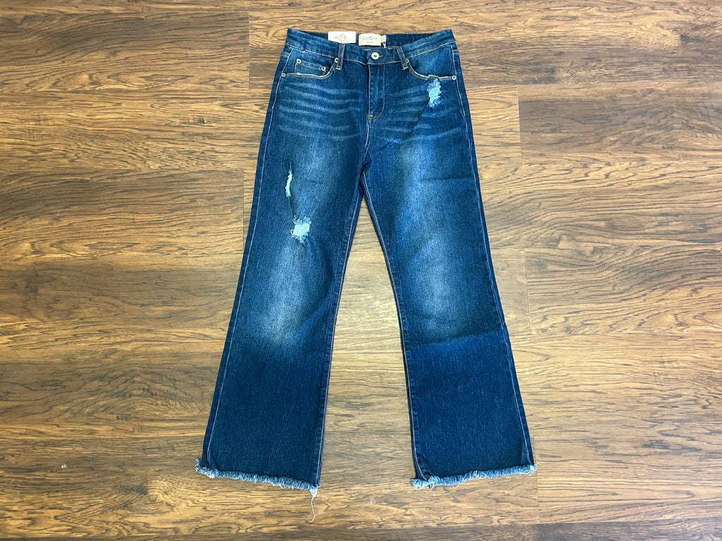 Bishop Dark Wash Kick Flare Jeans