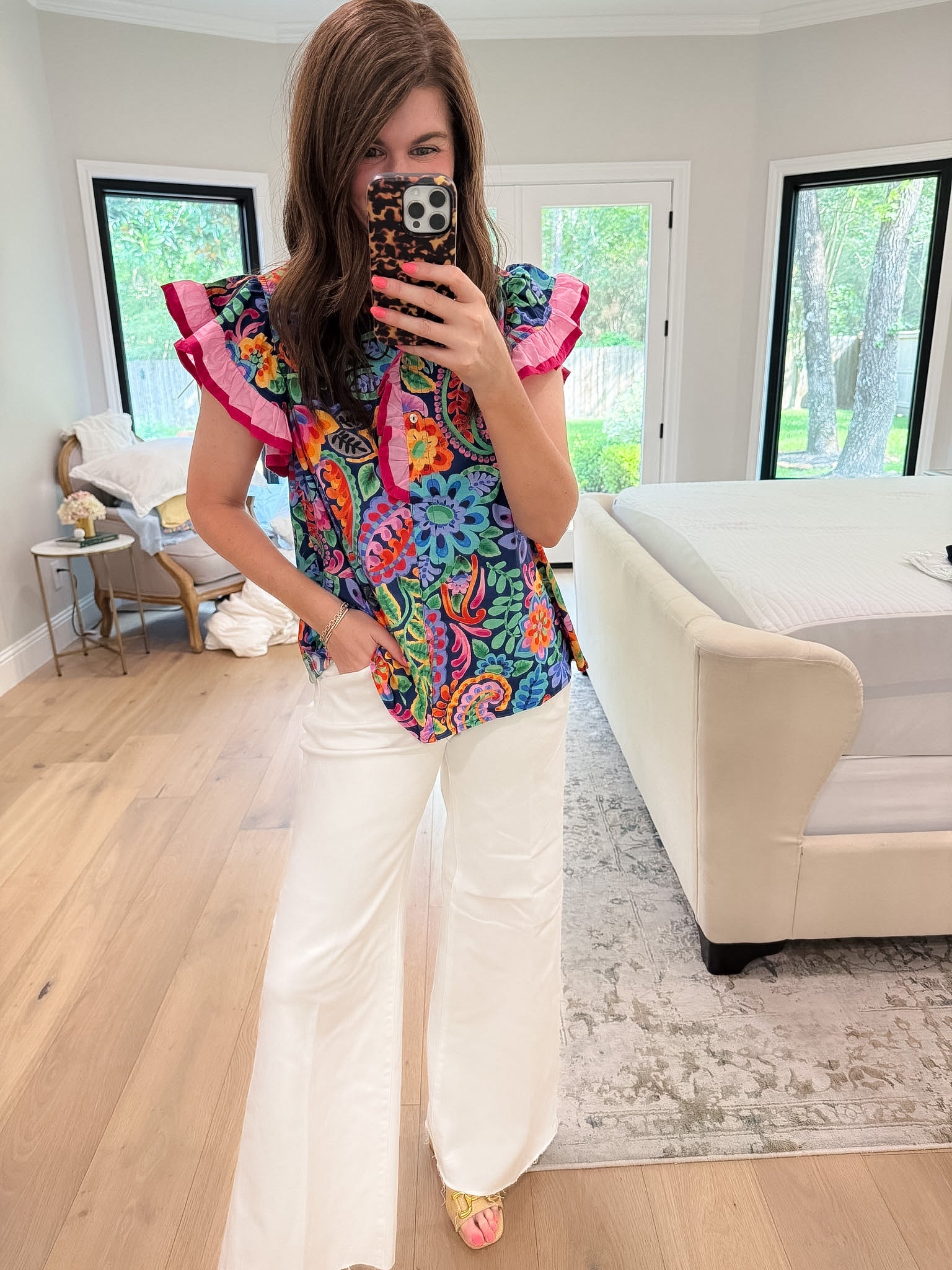 Be So Bold Floral Top in Navy
