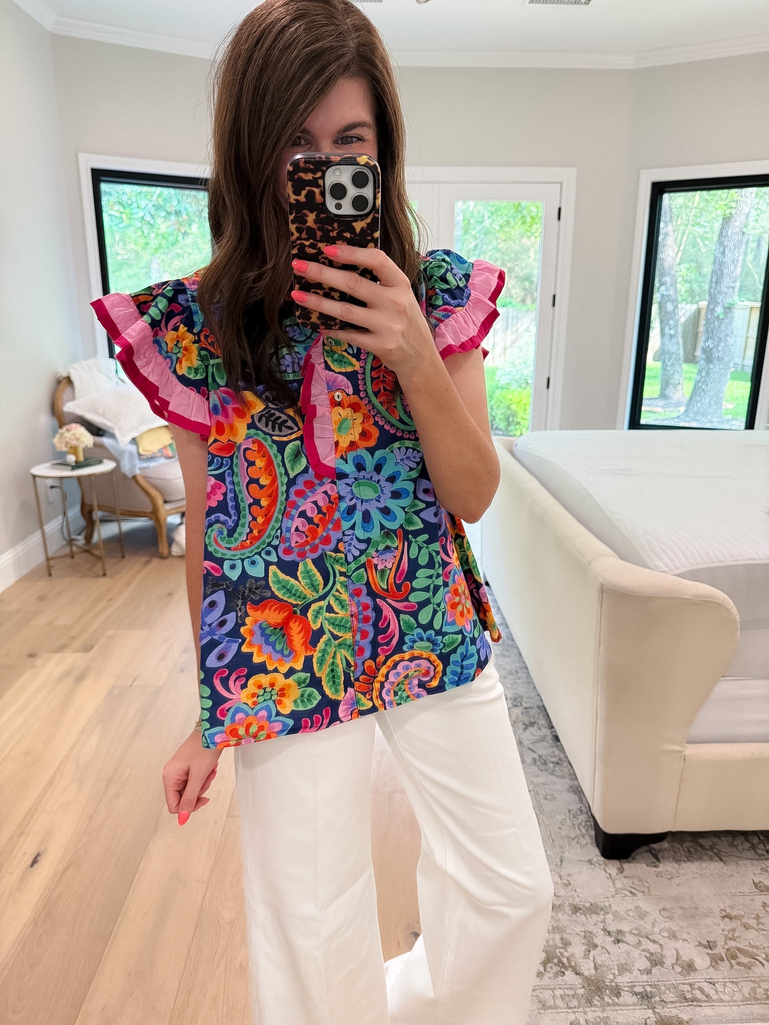 Be So Bold Floral Top in Navy